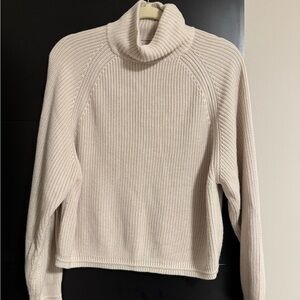 Lululemon Sweater Womens Beige Ribbed Turtleneck Athleisure